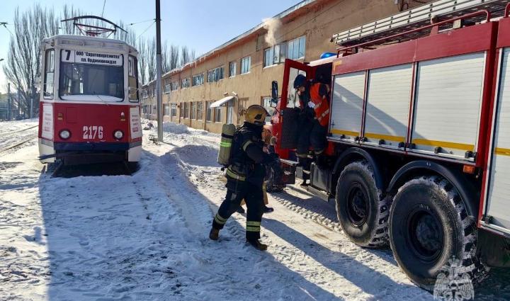 В трамвайном депо Заводского района Саратова потушили «пожар»
