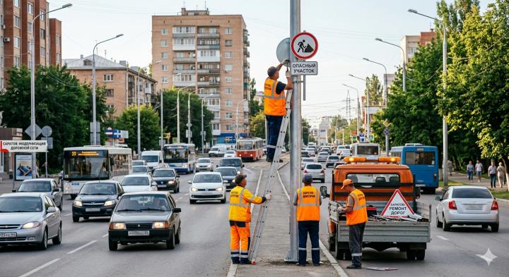 Новые знаки и переходы: в Саратове изменят схему движения транспорта на нескольких улицах