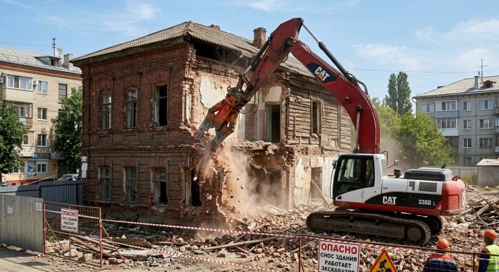 Избавление от ветхого наследия: в Саратове и Энгельсе одновременно демонтируют 90 расселенных домов