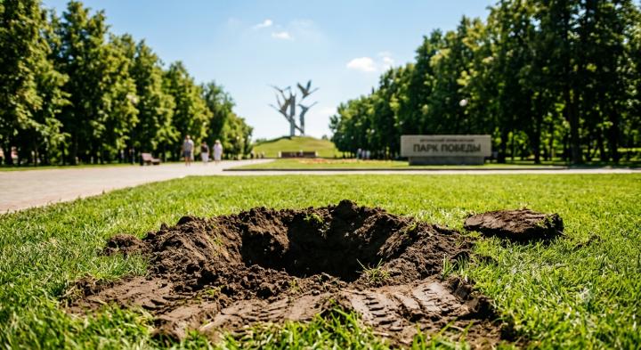 Обобрали Парк Победы: у памятника Марии Лиманской в Саратове выкопали кусты роз и можжевельник