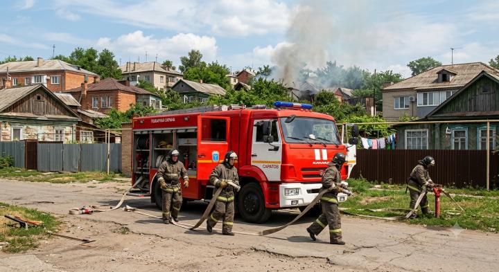 Крупные возгорания в жилом секторе: в Саратовской области за сутки потушили два двухквартирных дома и баню